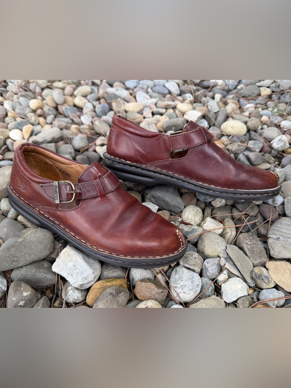 Women’s Born Monk Strap Brown Leather Buckle Loafer Flats 8.5 - Picture 2 of 8